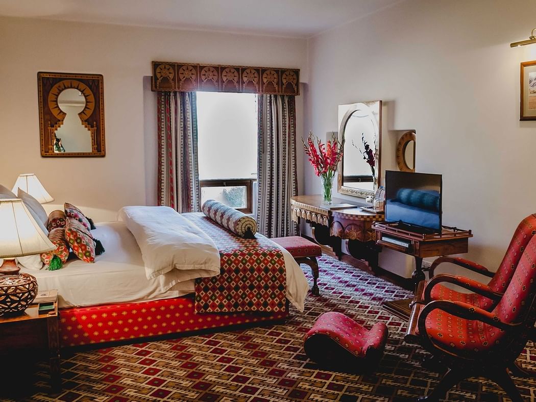 Bedroom area in the Presidential Suite at Quetta Serena Hotel
