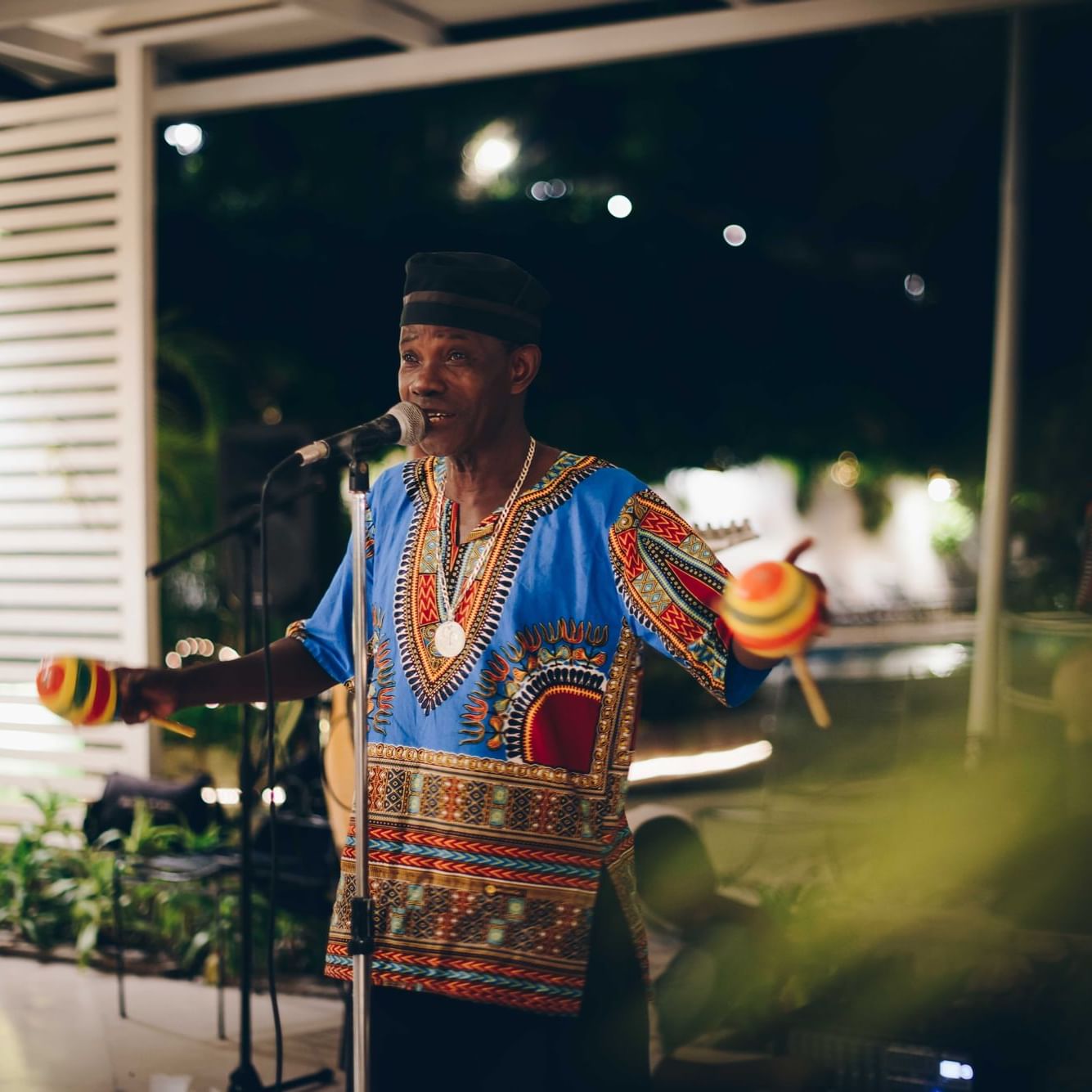 Singing live performance by the pool at Hotel Montana Haiti
