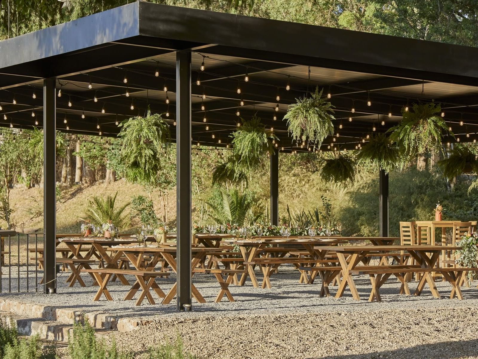 Outdoor dining area with a canopy, La Terrazza, La Colección