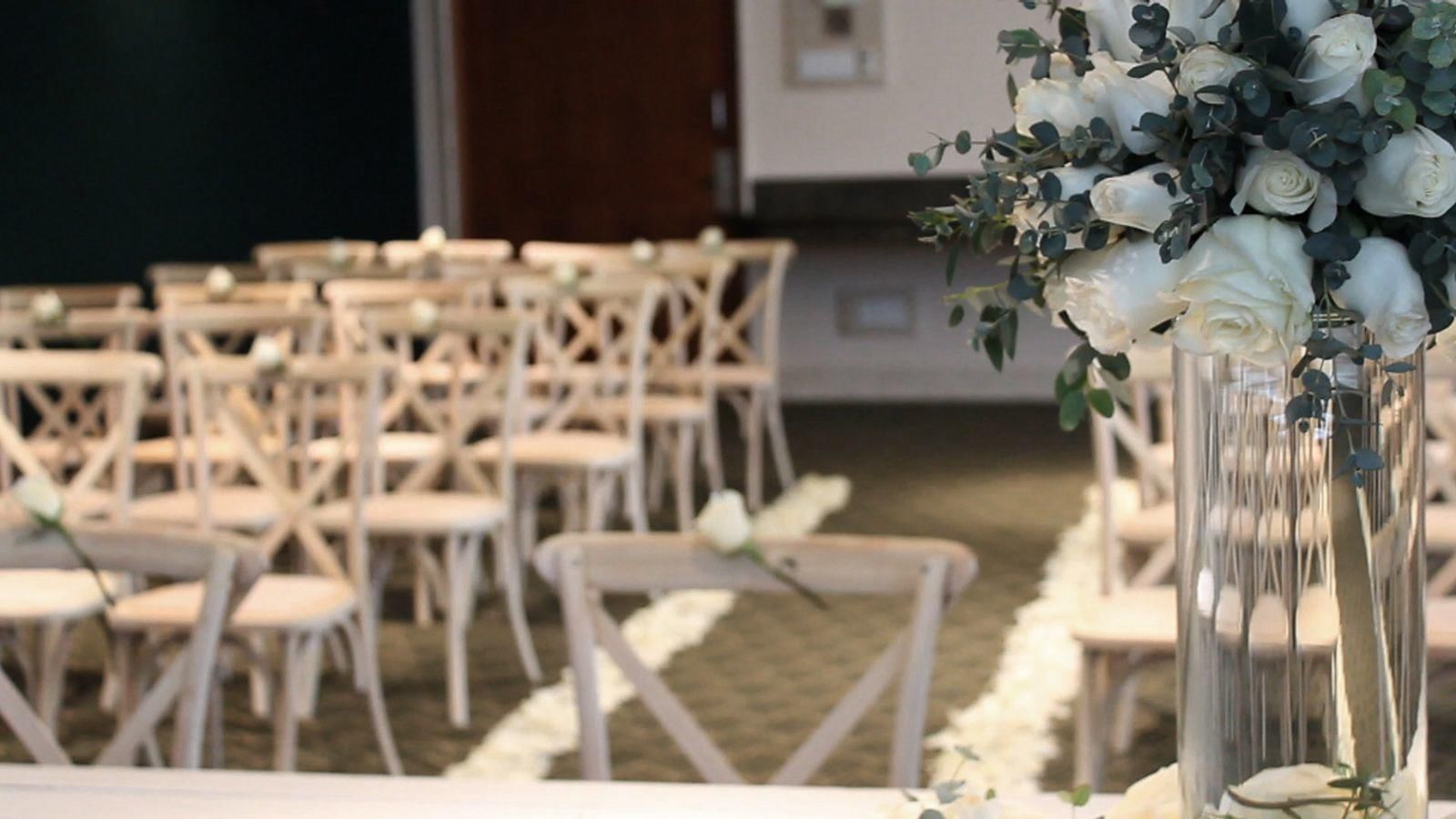 Arranged meeting room with chairs at FA Monterrey Pabellón M