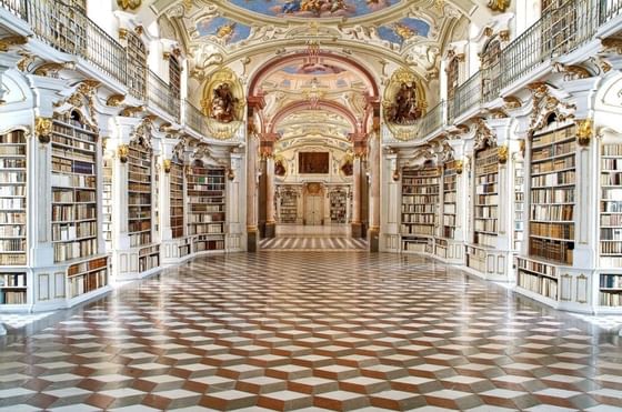 Library in Stift Admont  Monastery near Schloss Hotel Pichlarn