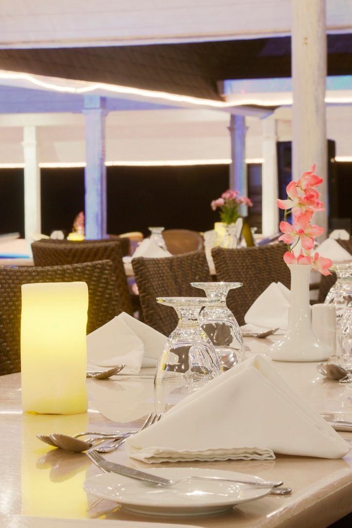 Close-up of a table at a wedding at Southern Palms Beach Club