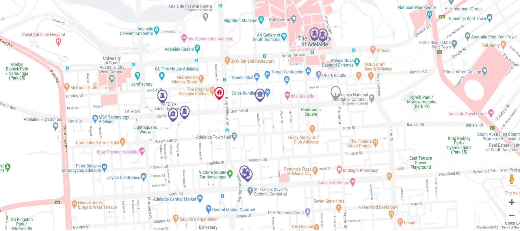 Student Living - Tower Apartments Map