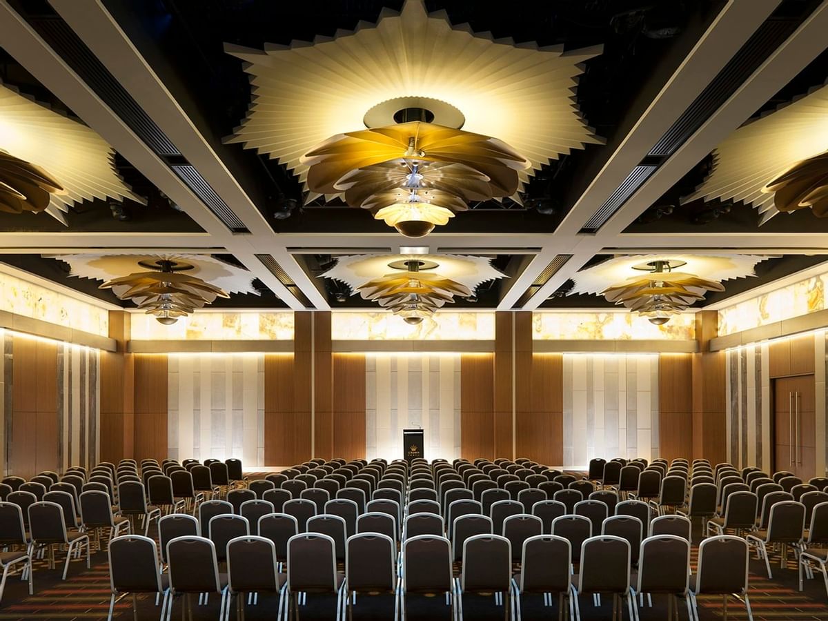 Theater style setup in Astral event room at Crown Hotel Perth