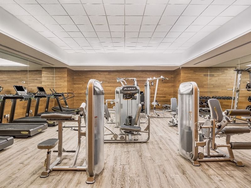 Fitness training equipment in the Gym at Live Aqua Resorts and Residence Club
