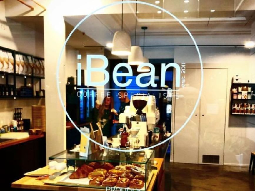 Interior view of iBean Coffee at Brady Apartment Hotel Flinders Street