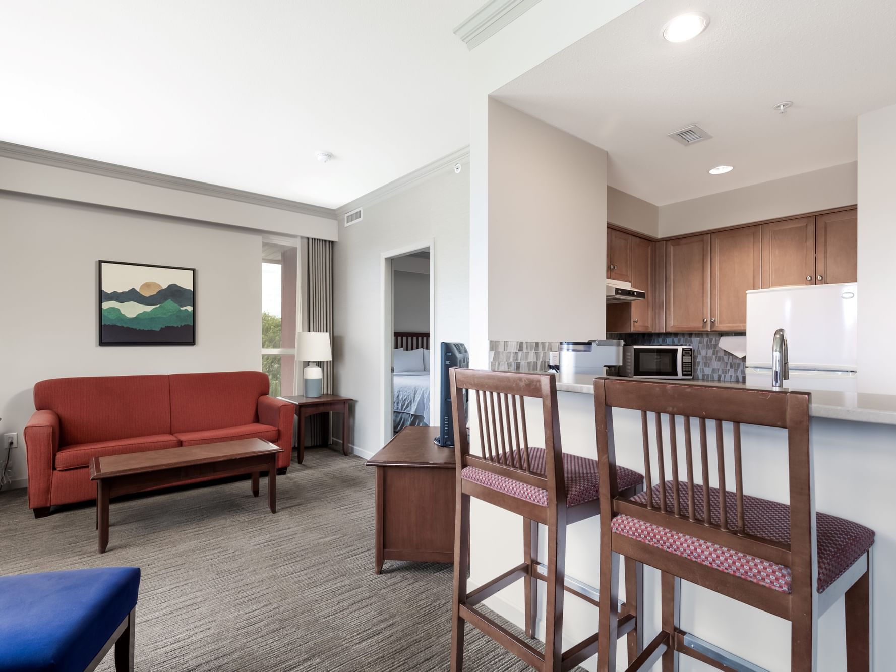 Living area of One Bedroom Suite at Manteo Resort Waterfront