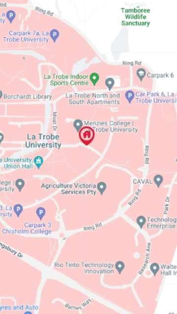 La Trobe University – Menzies College  Map