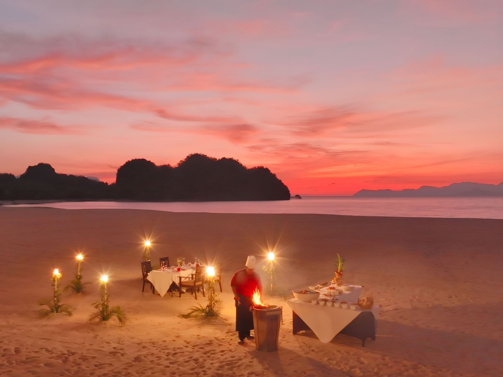 BBQ dinner in Privet Beach at Tanjung Rhu Resort Langkawi