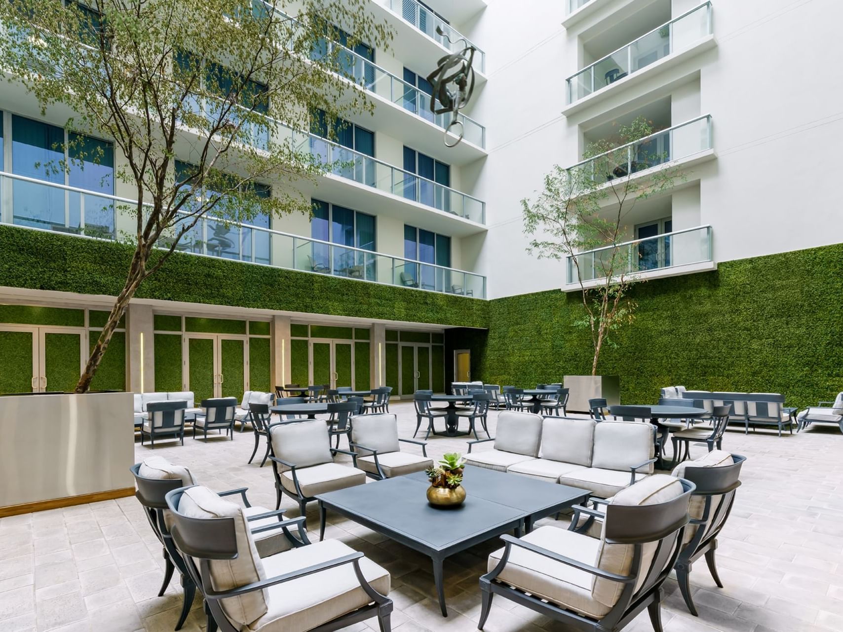 Comfy seat set-up in Costa Courtyard at Costa Beach Resort