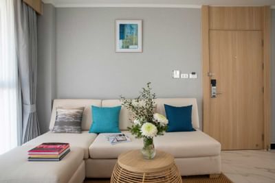 Flower vas & sofa in Suite Seaview at Eastin Resort Rayong