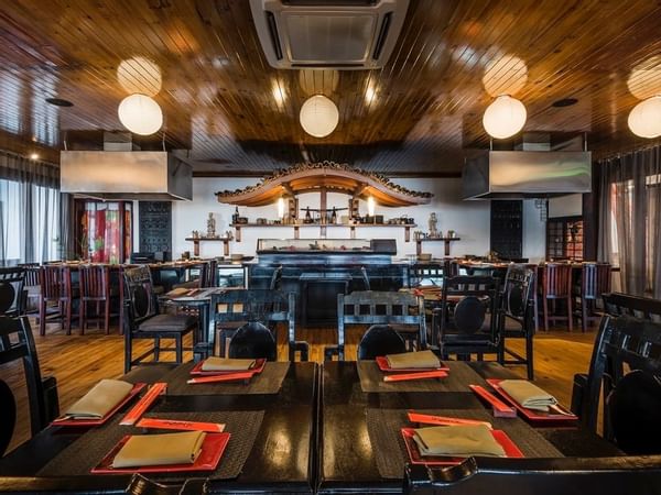 The Dining area in Sazanami Japanese restaurant at Warwick Fiji