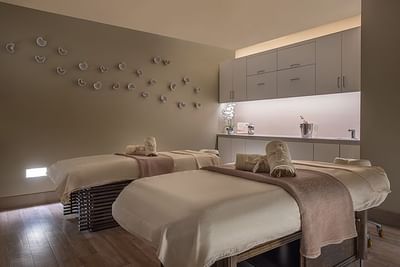 Spa room with two massage tables for a couple massage