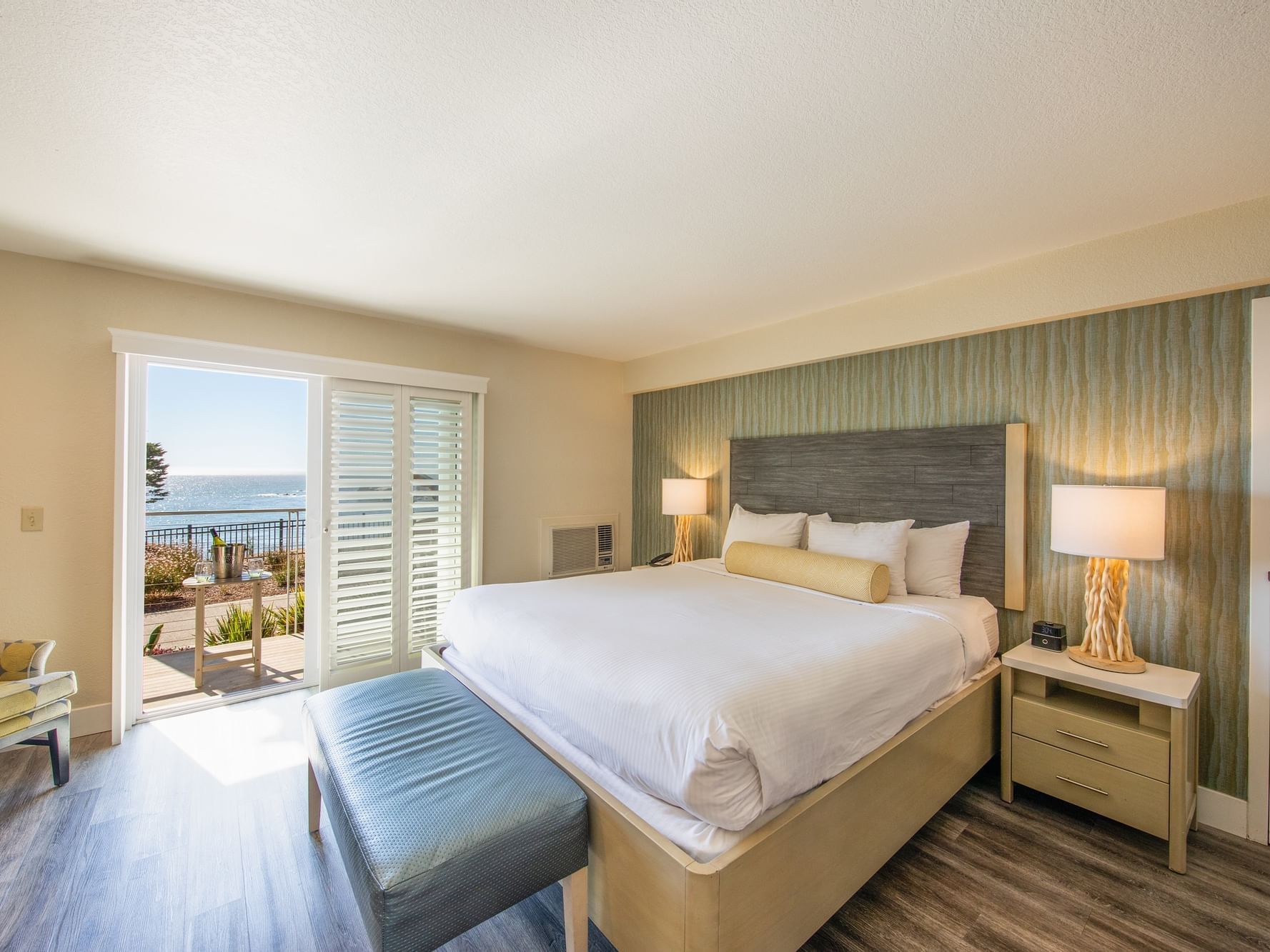 Dog-Friendly Oceanfront King room with bed and outside access