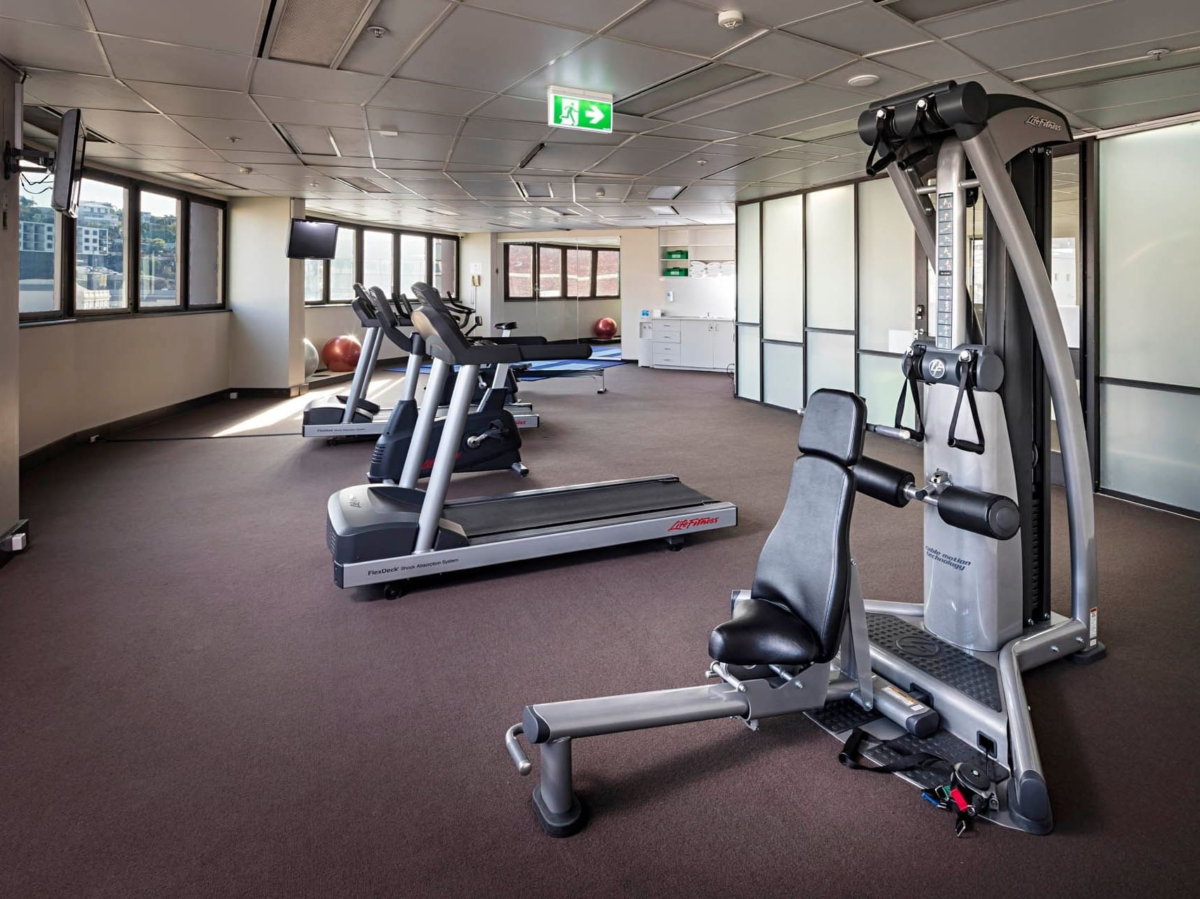 Fitness equipment in the Gym at Hotel Grand Chancellor Townsville