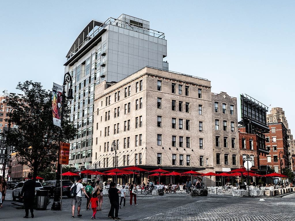 Gansevoort Plaza with Red Umbrellas