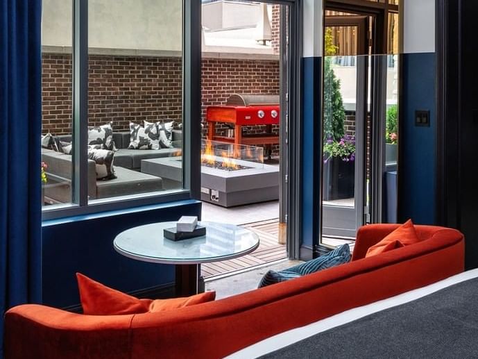 View of outdoor space of Terrace Suite at Dream Nashville