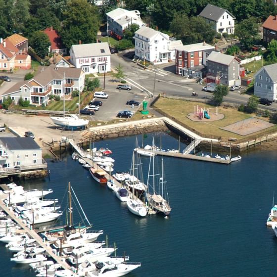 Aerial view near Beauport Hotel Gloucester