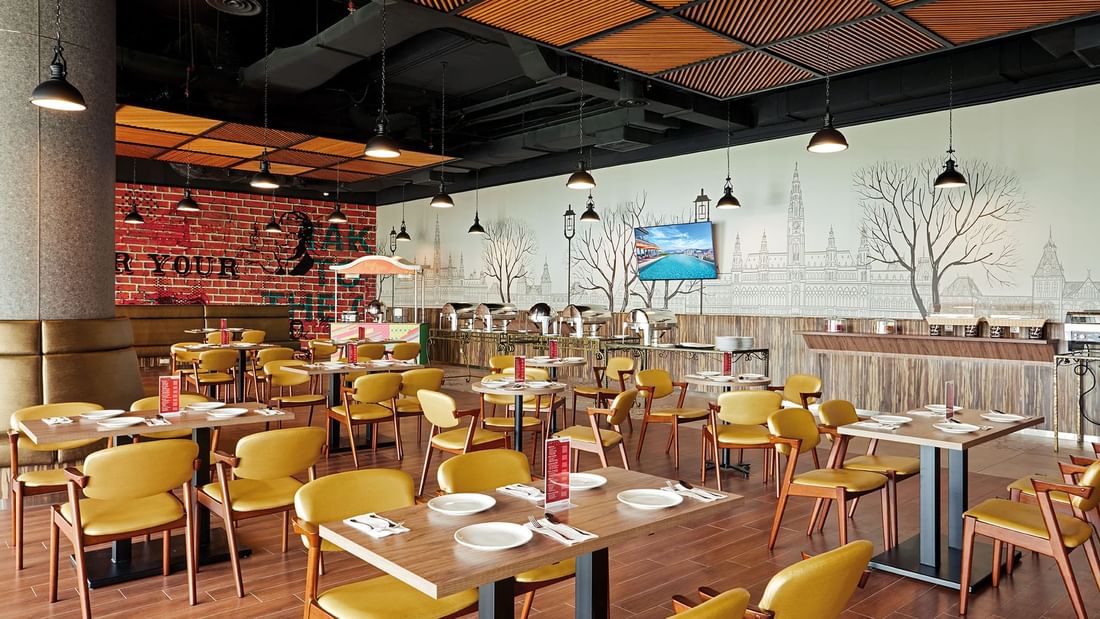 Dining area & lounge in Kaffeinate at Sunway Hotels & Resorts