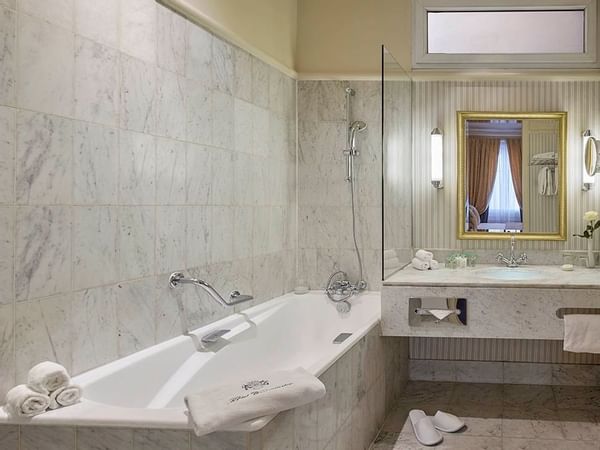 Interior of a bathroom in a suite at Westminster Warwick Paris