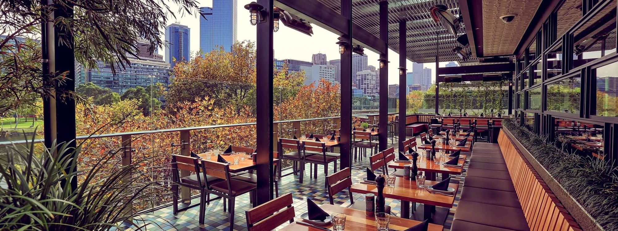 Interior of Merrywell Bar & Dining at Crown Hotel Melbourne