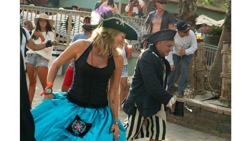 People in pirate costumes in a Halloween party at Catalina Island Company