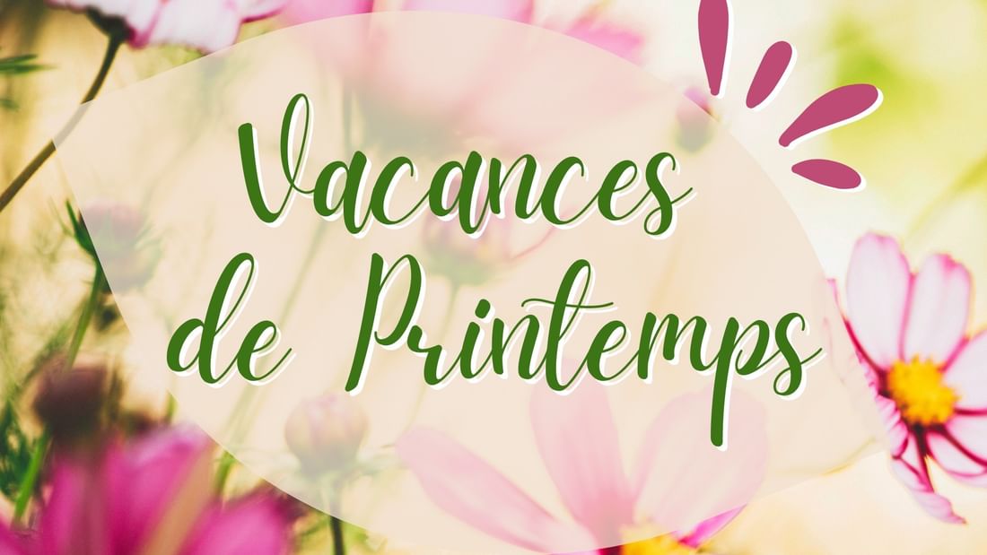 Offre spéciale pour les vacances de printemps avec des fleurs en arrière-plan.