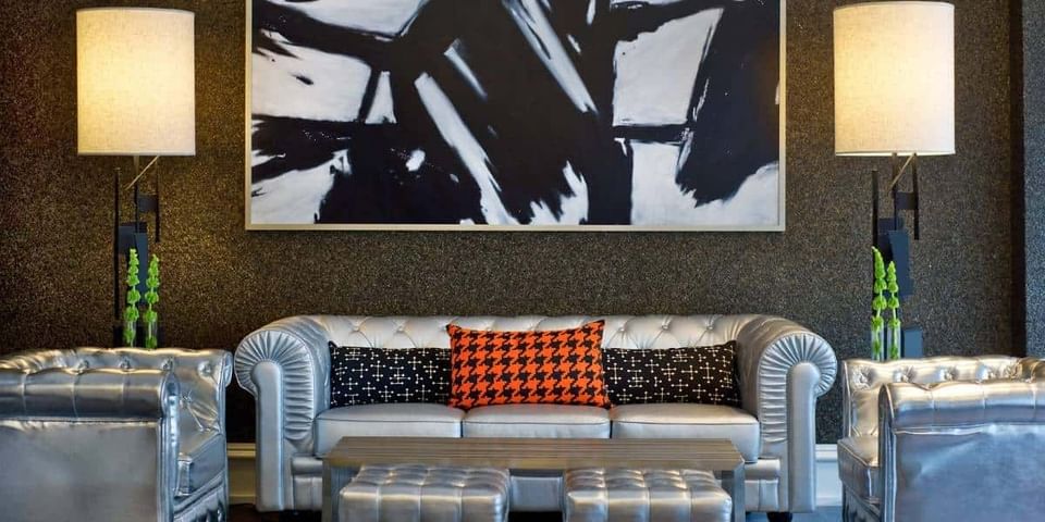 Chic Guest Lounge inside the Moderne Hotel NYC