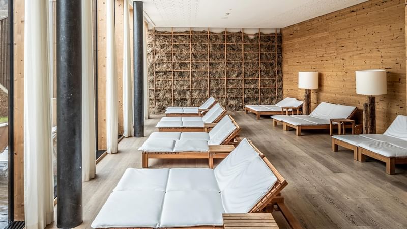 Loungers area in the spa at Falkensteiner Hotel Schladming