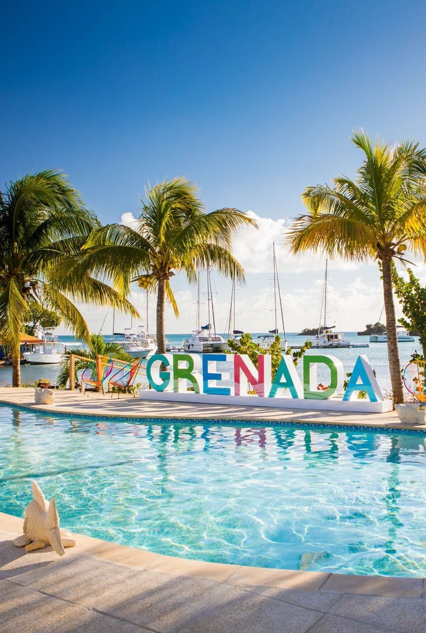 View of the outdoor swimming pool at True Blue Bay Hotel