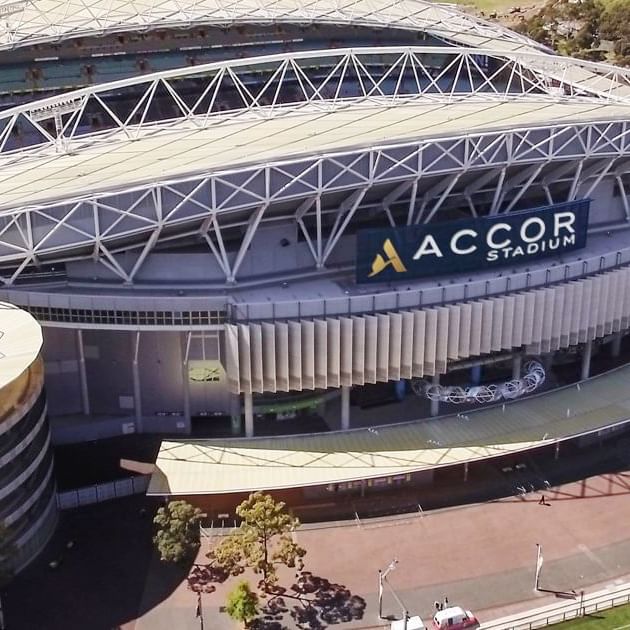 Ariel view of Accor stadium near Novotel Sydney Olympic Park
