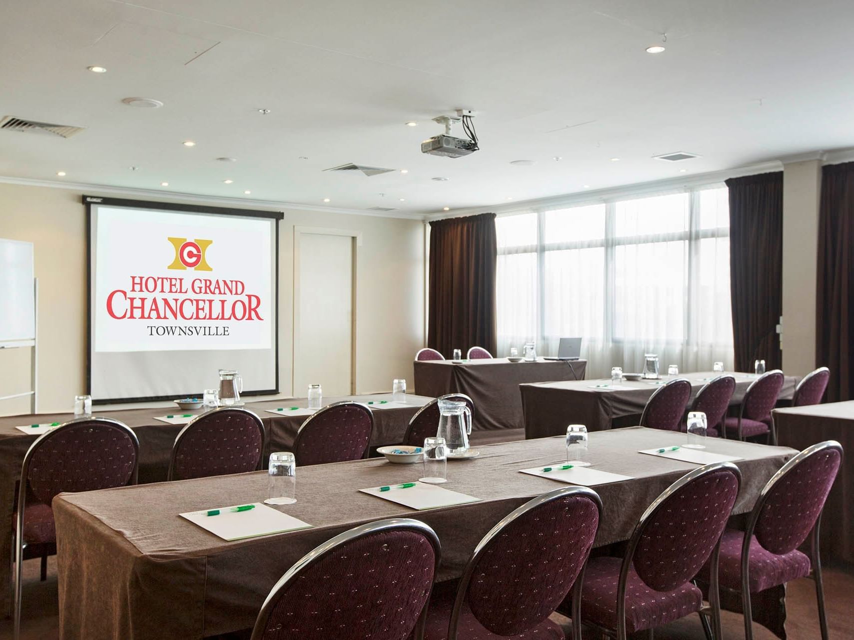 Pandora Room with Classroom type set-up at Grand Chancellor Townsville