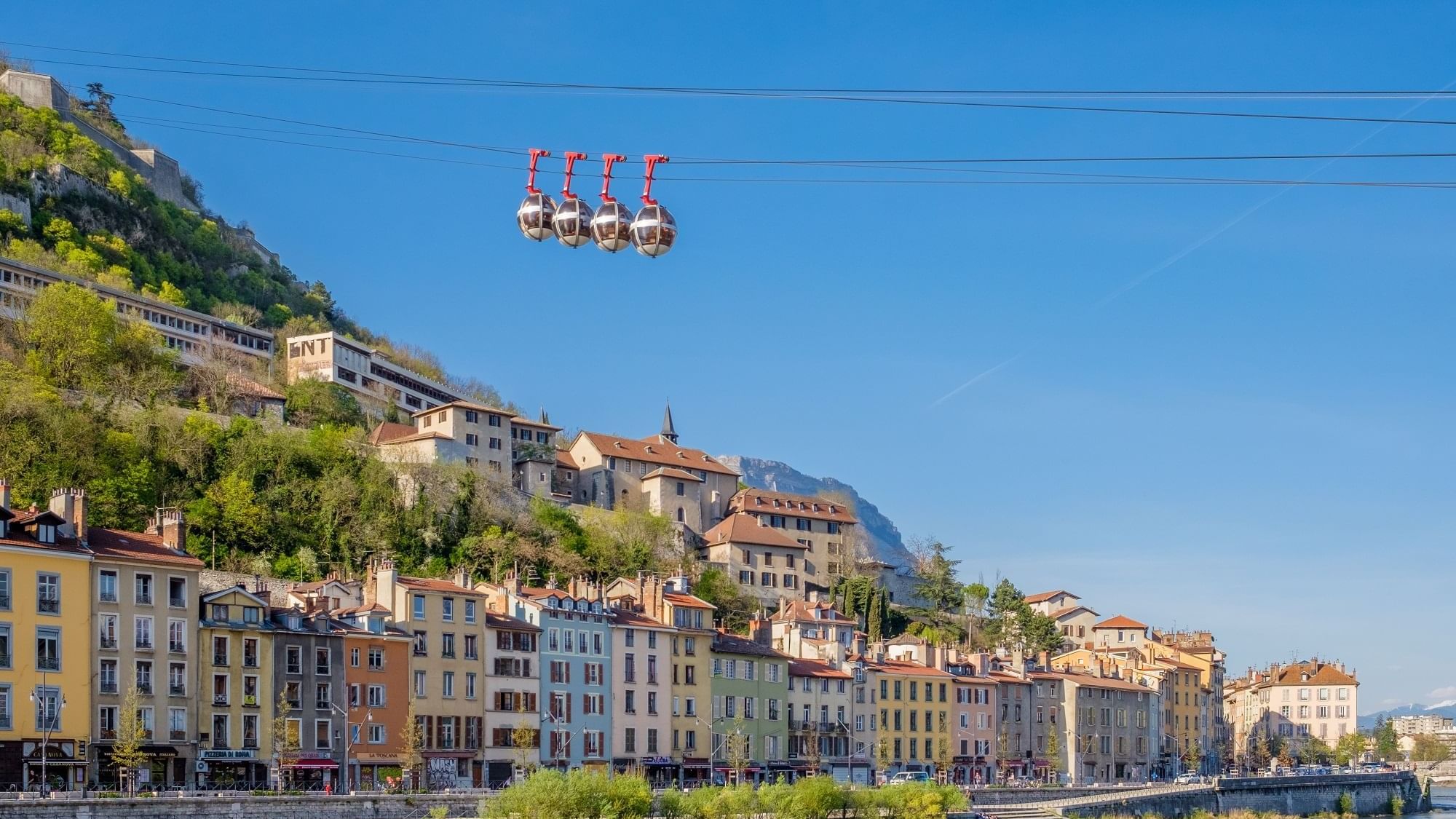 View of Cable Cars at Grenoble near The Originals Hotels