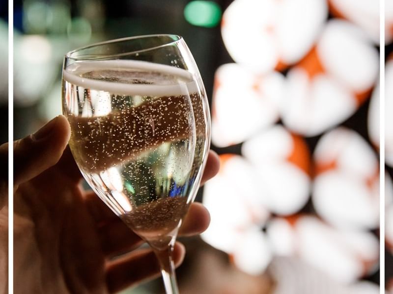 Close-up of a Champagne glass at Pullman & Mercure Brisbane King George Square