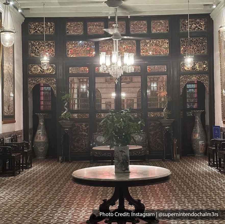 The interior view of the Cheong Fatt Tze Mansion at night - Lexis Suites Penang