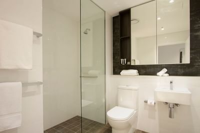 Bathroom of Executive Studio at Silkari Suites at Chatswood