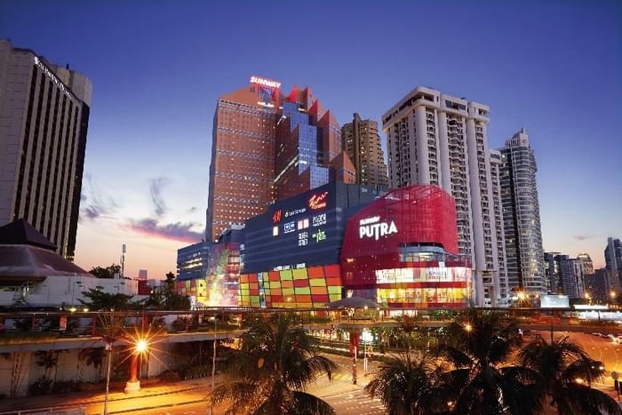 Distant view of the hotel & downtown at Sunway Putra Hotel