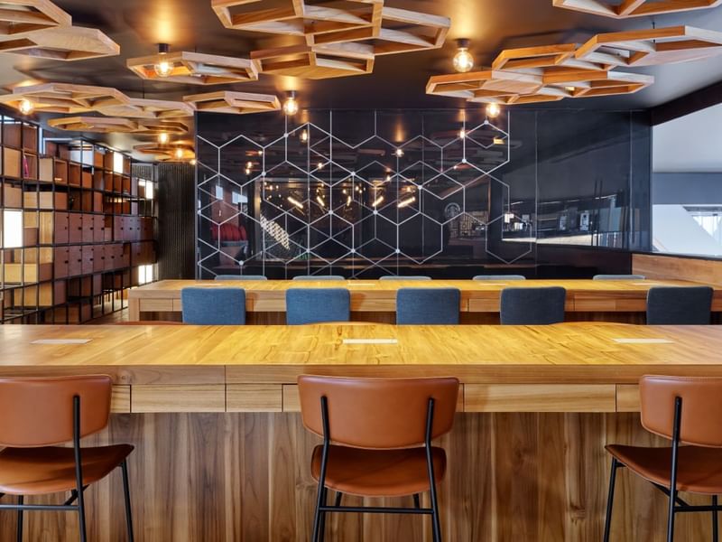 Modern Bar with honeycomb décor at La Colección Resorts