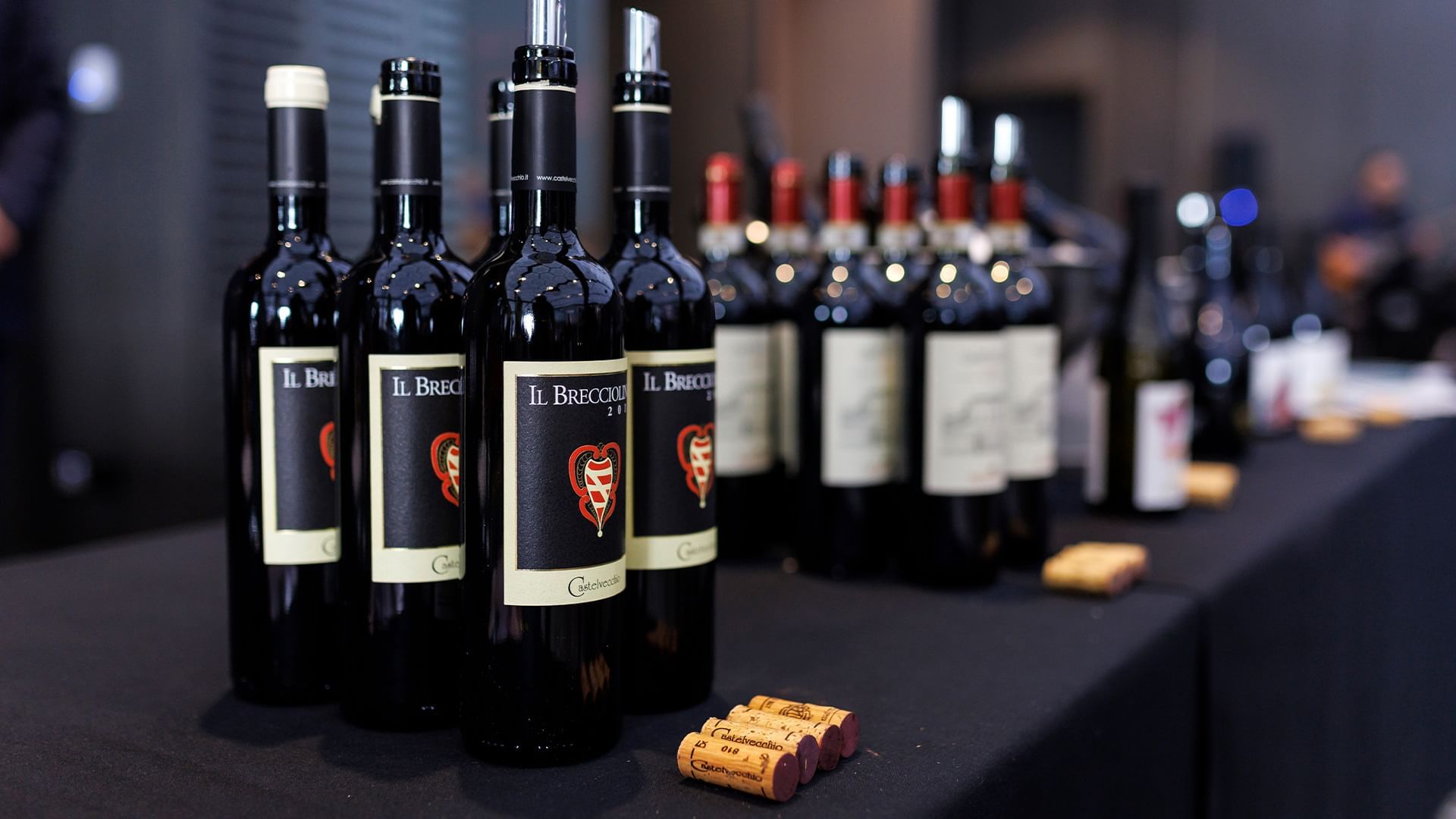 Close-up of wine bottles at Emporium Hotel South Bank