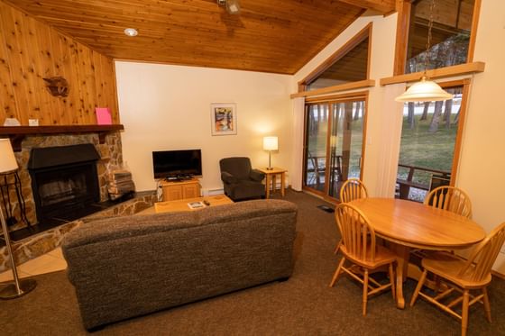 The living area of One Bedroom Loft at Fairmont Hot Springs Resort