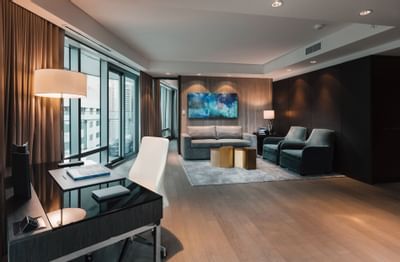 Living area in Paradox One Bedroom Suite at Paradox Hotel