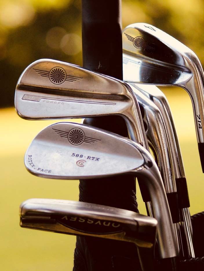 Close-up of golf clubs at Sunseeker Resort