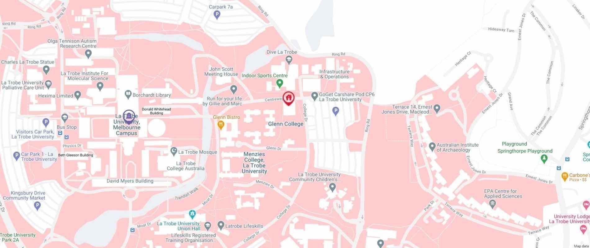 La Trobe University - North and South Apartments Map