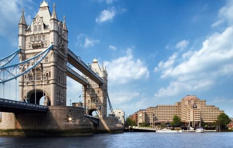 View of Tower Bridge with the river near Guoman Hotels