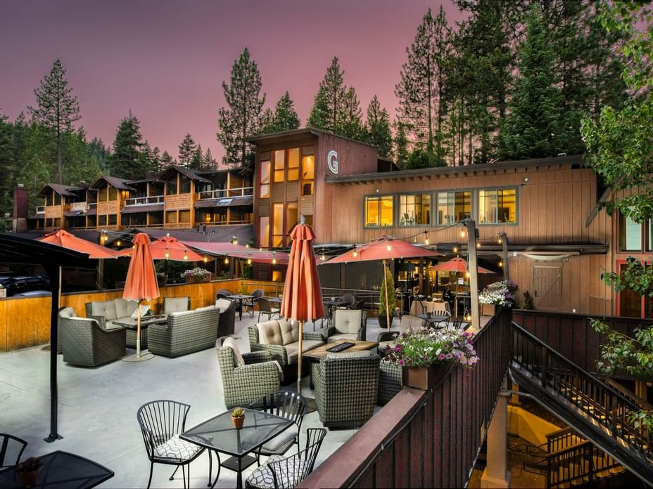 Cedar House Deck Dining at Granlibakken Tahoe