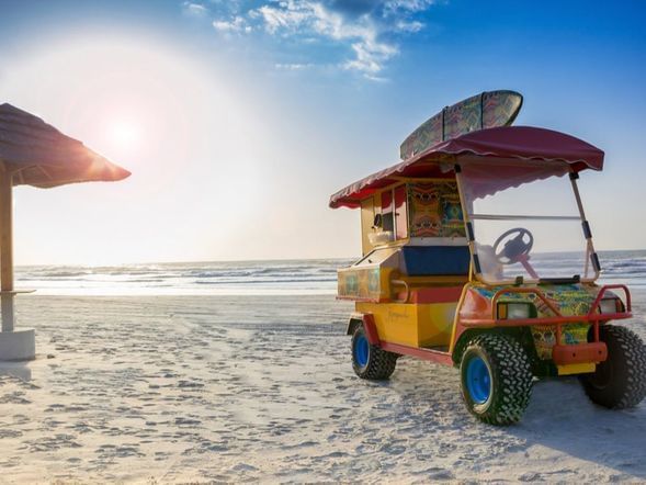 A Beach buggy on the beach coast at Ajman Hotel