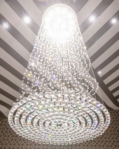 Spiral Chandelier Light in Presidential Room at Retro Suite Hotel