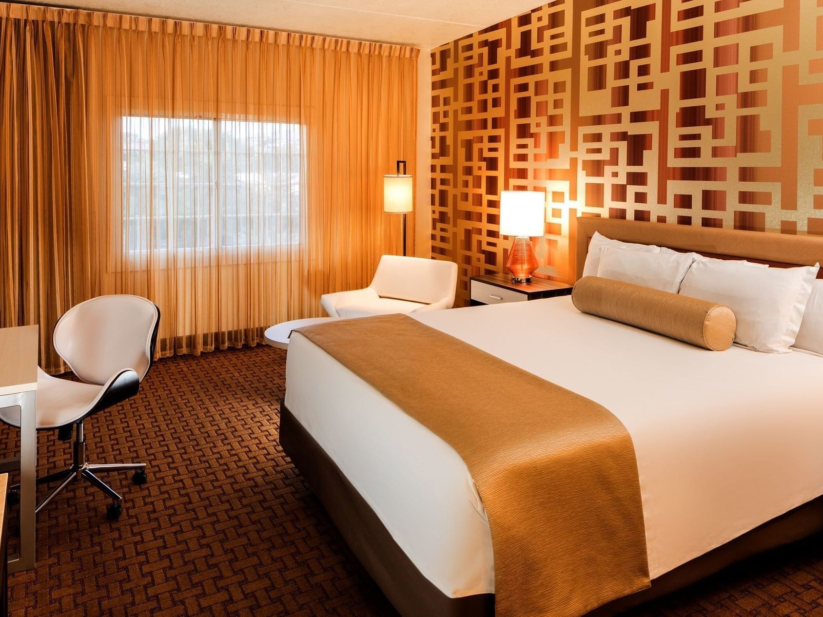 bed with desk and chair