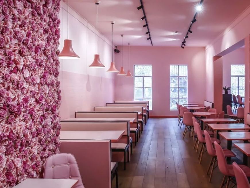 Interior of Pink restaurant at Brady Hotel Central Melbourne