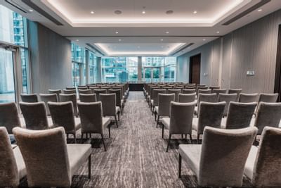 Theater-style setup in English Bay at Paradox Hotel Vancouver
